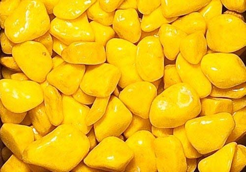 Yellow Color Painted Pebbles