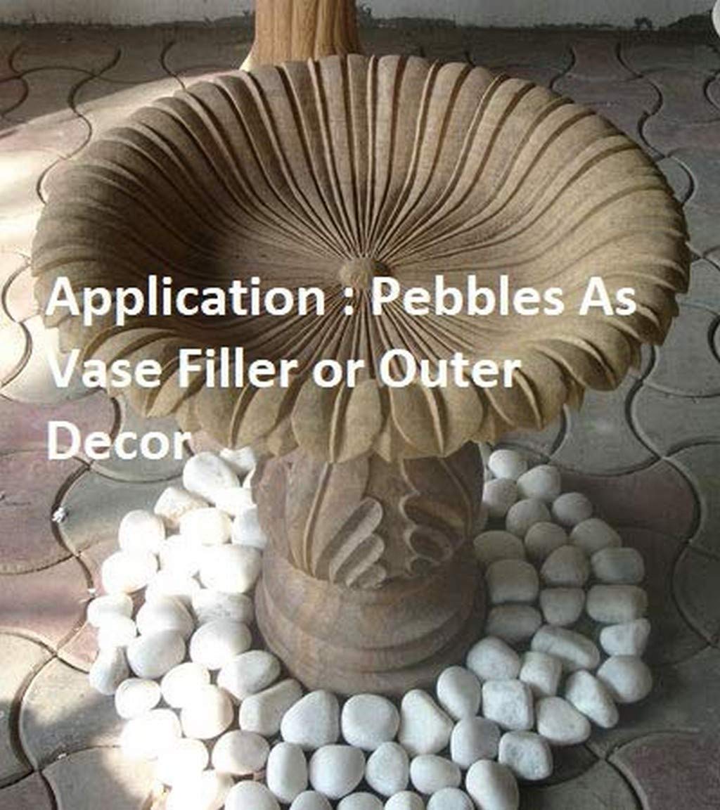 Snow White Decorative, Landscaping And Garden Stone Pebbles For Flower Vase & Multi Purpose Pack