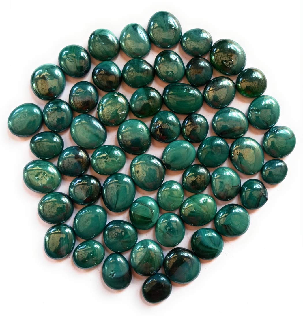 Green  Shiny Marble Glass Stone